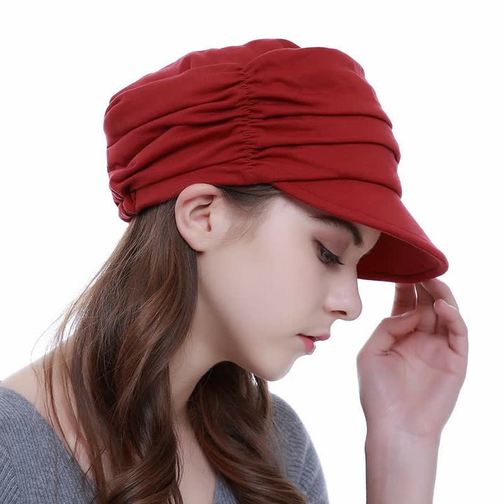 Women's Soft-Brimmed Hat Pleated Baseball Cap