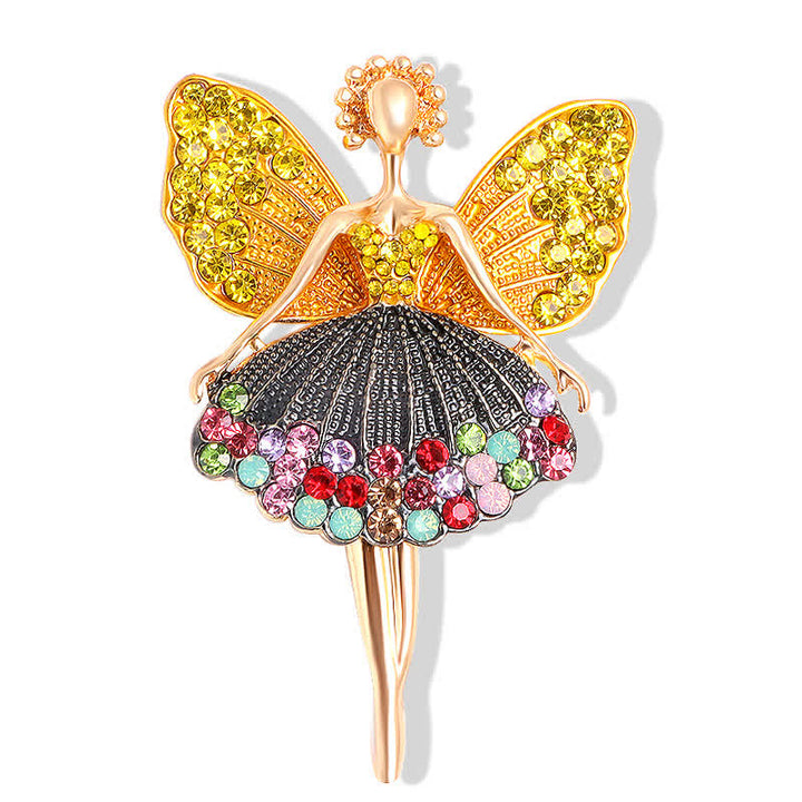 Women's Sparkly Dainty Dress Ballerina Brooch