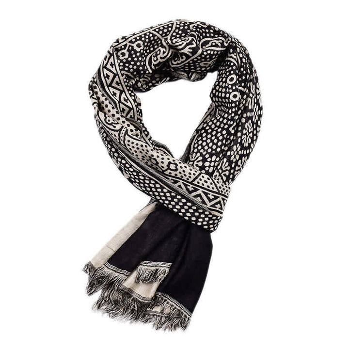 Men's Cotton Linen Lightweight Ethnic Scarf