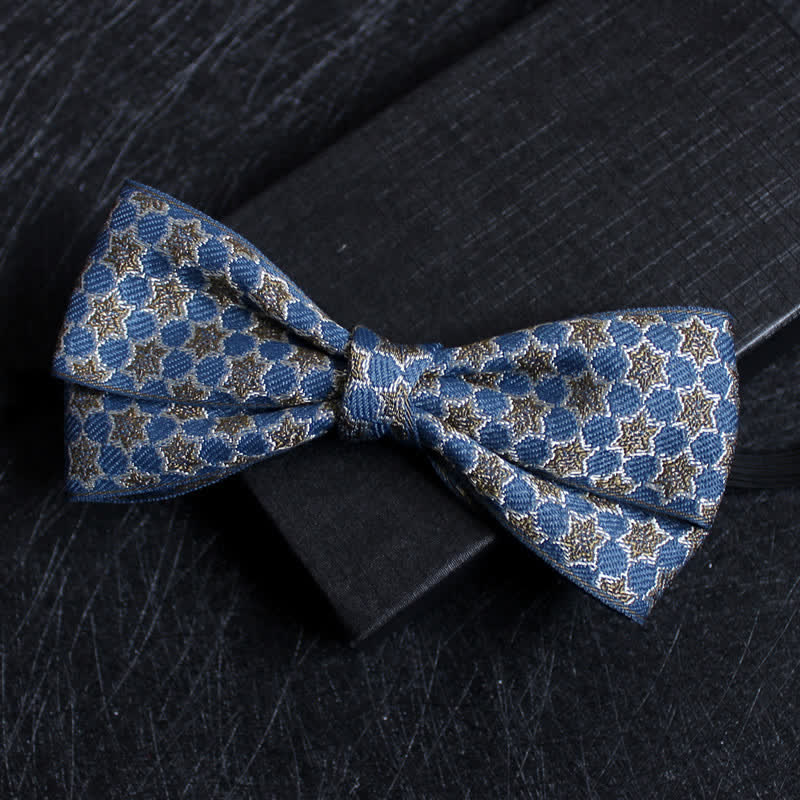 Men's Abstract Pattern Double Layers Bow Tie