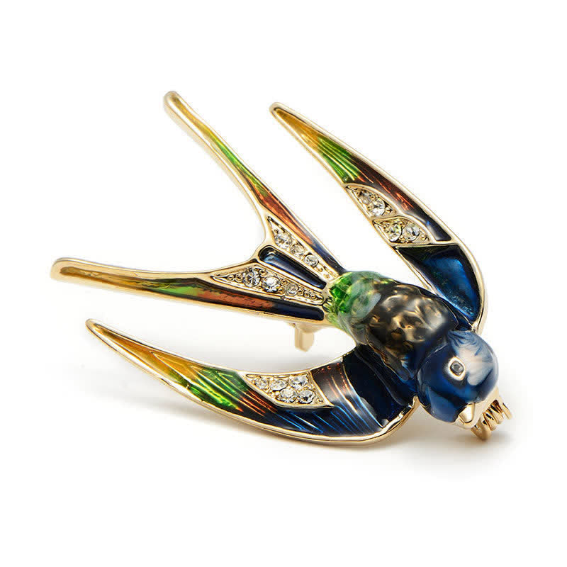 Women's Cute Enamel Swallow Brooch