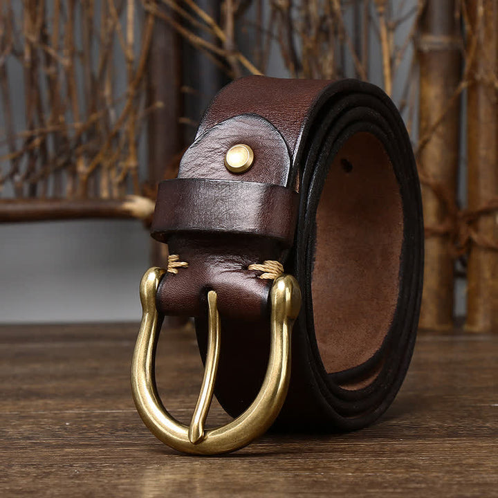 Men's Trend Worn-out Wrinkled Leather Belt