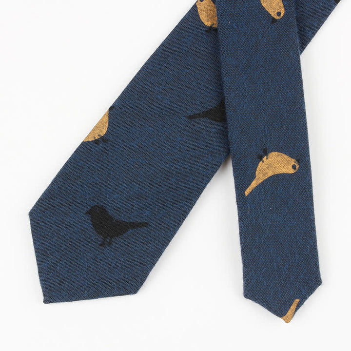 Men's Love Is A Bird Printed Cotton Necktie