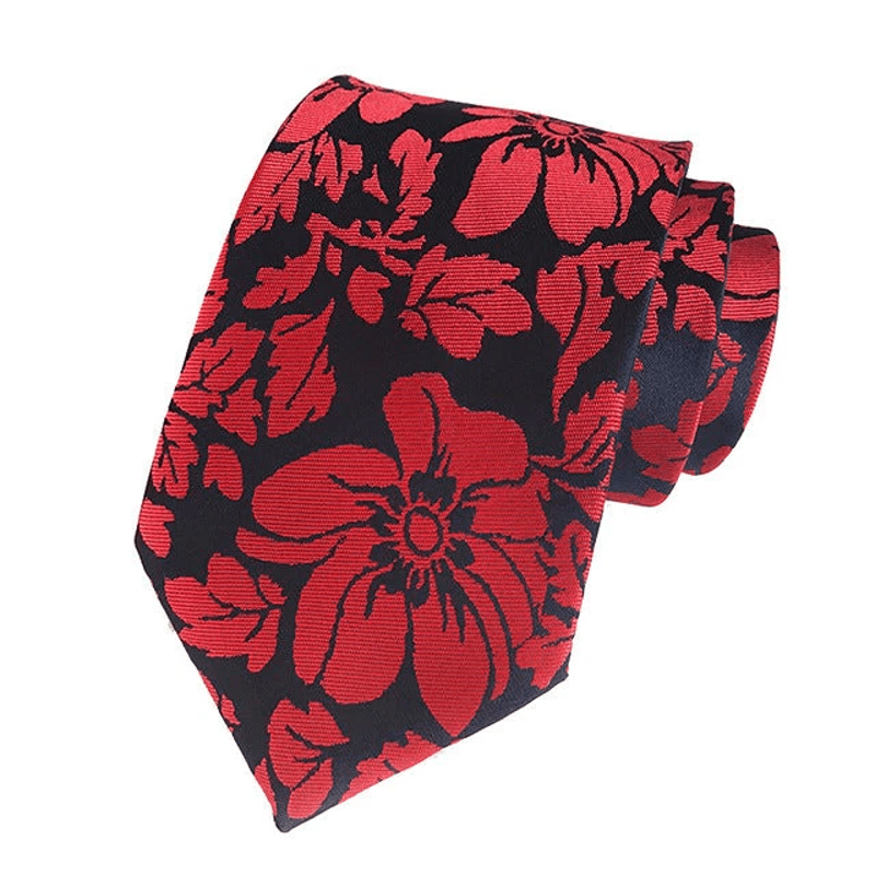 2Pcs Men's Garden Leaves Floral Necktie Set