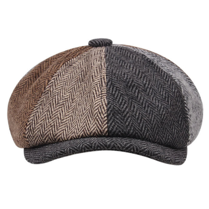 Vintage British Splicing Octagonal Beret Cap - image 1