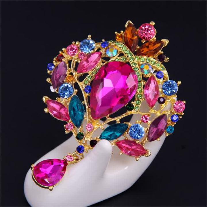 Women's Shiny Floral Bud Waterdrop Brooch