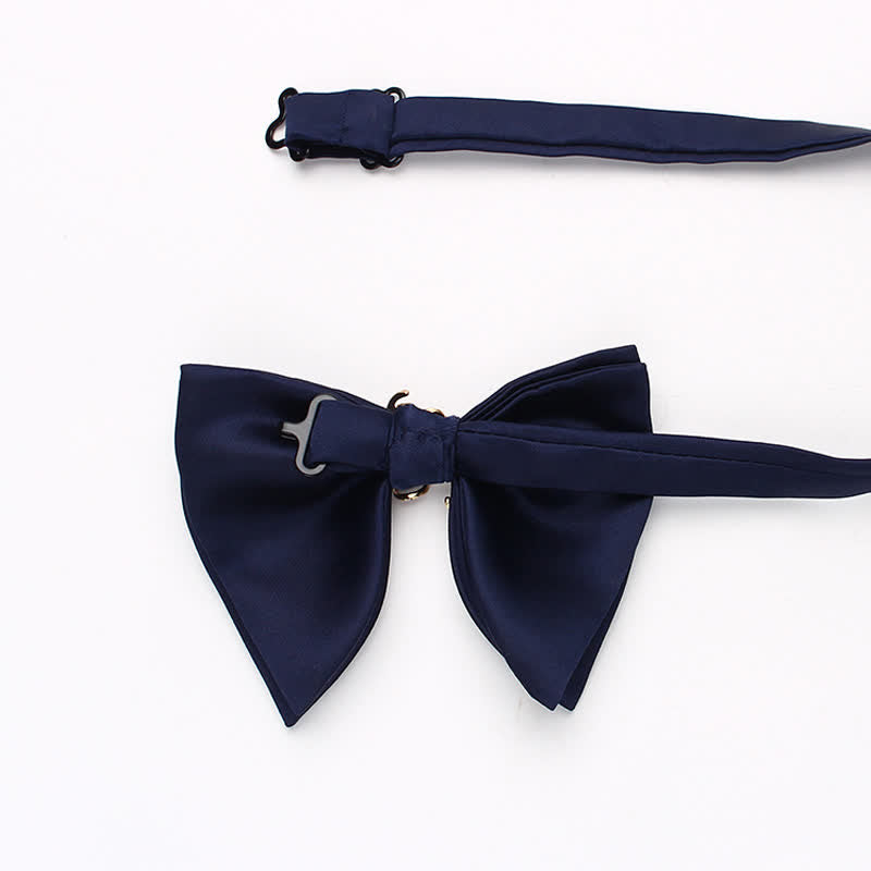 Men's Gold Vine Leaf Oversized Pointed Bow Tie Pocket Square