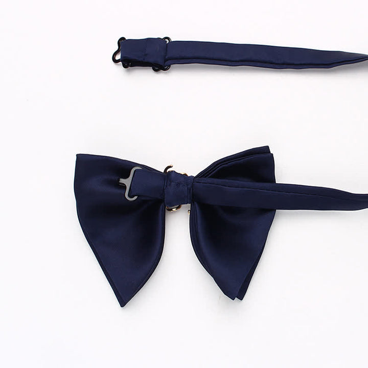 Men's Gold Vine Leaf Oversized Pointed Bow Tie Pocket Square