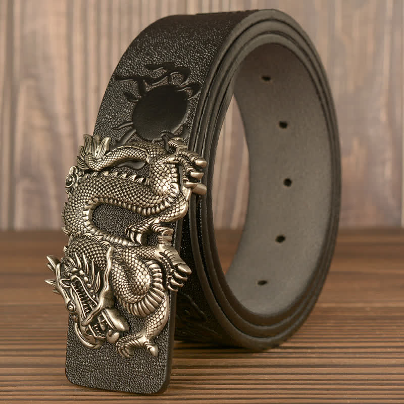 Men's Flying Dragon Luxury Cowskin Leather Belt