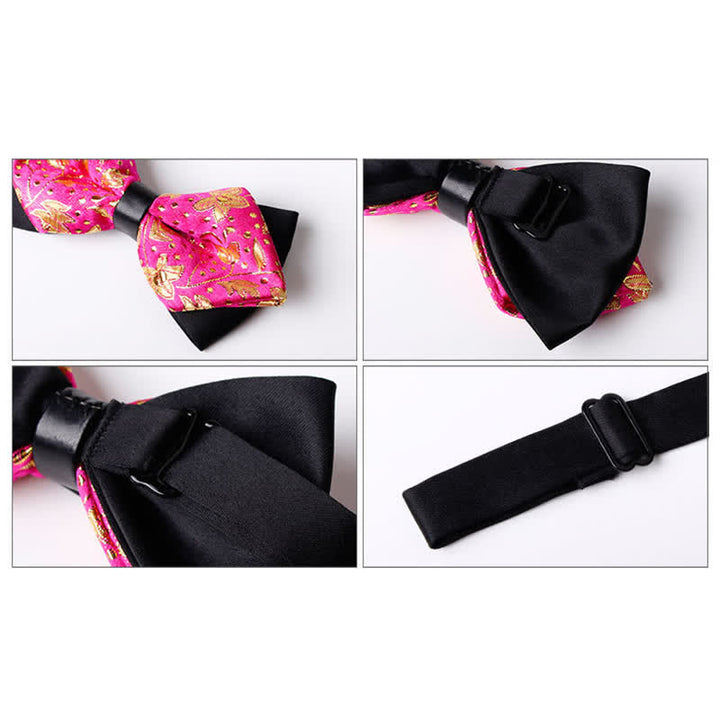 Men's Gold Hue Paisley Pointed Bow Tie - image 2