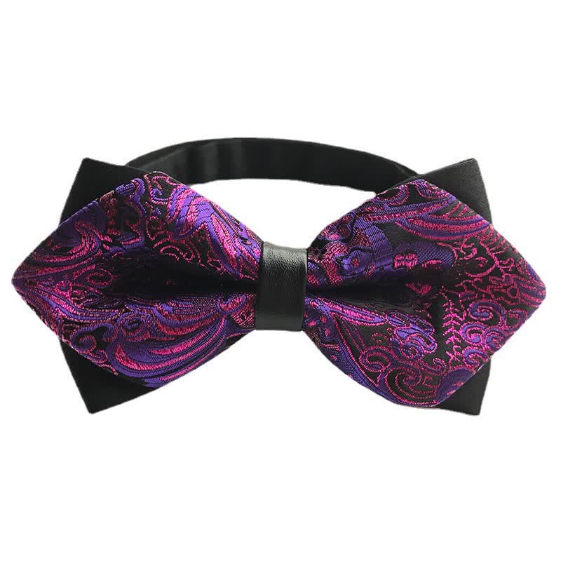 Men's Paisley Double-layer Pointed Bow Tie