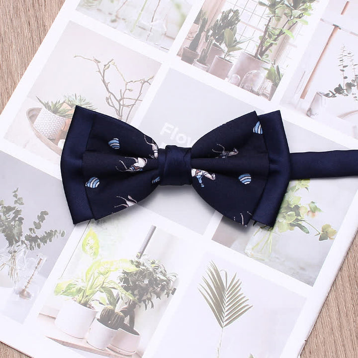 Men's Vintage Racehorse Shark Bow Tie - Dark Blue - image 3