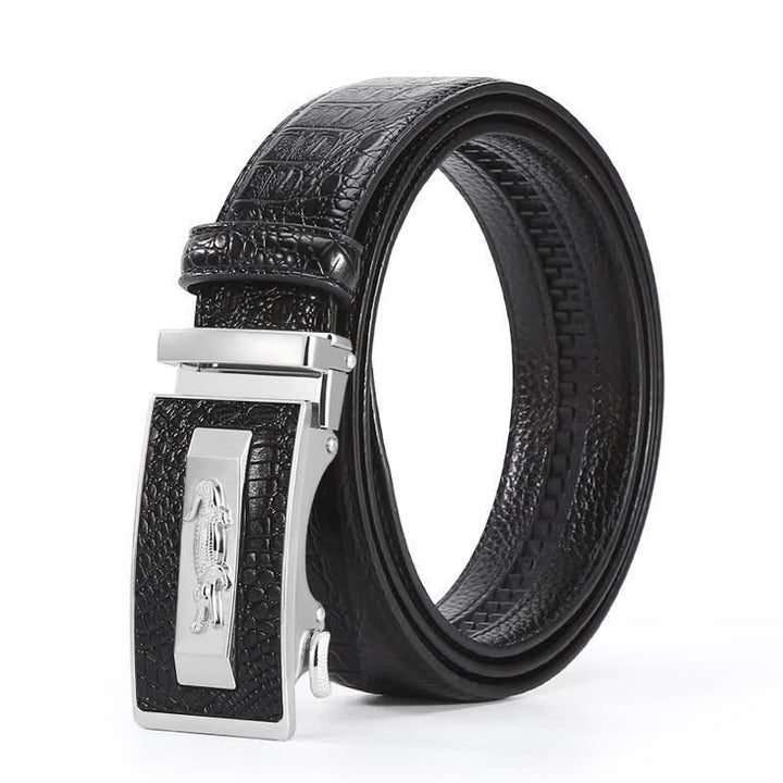 Men's Crocodile Pattern Automatic Buckle Leather Belt