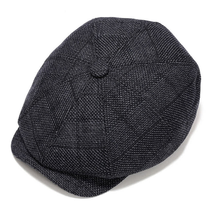  Classic Newsboy Flat Cap with Earflap Beret - Black Gray - Adjustable (about 22"-23 5/8") - image 14