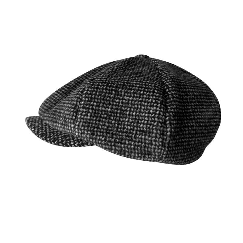 Tiny Checks Gatsby Beret Octagonal Cap