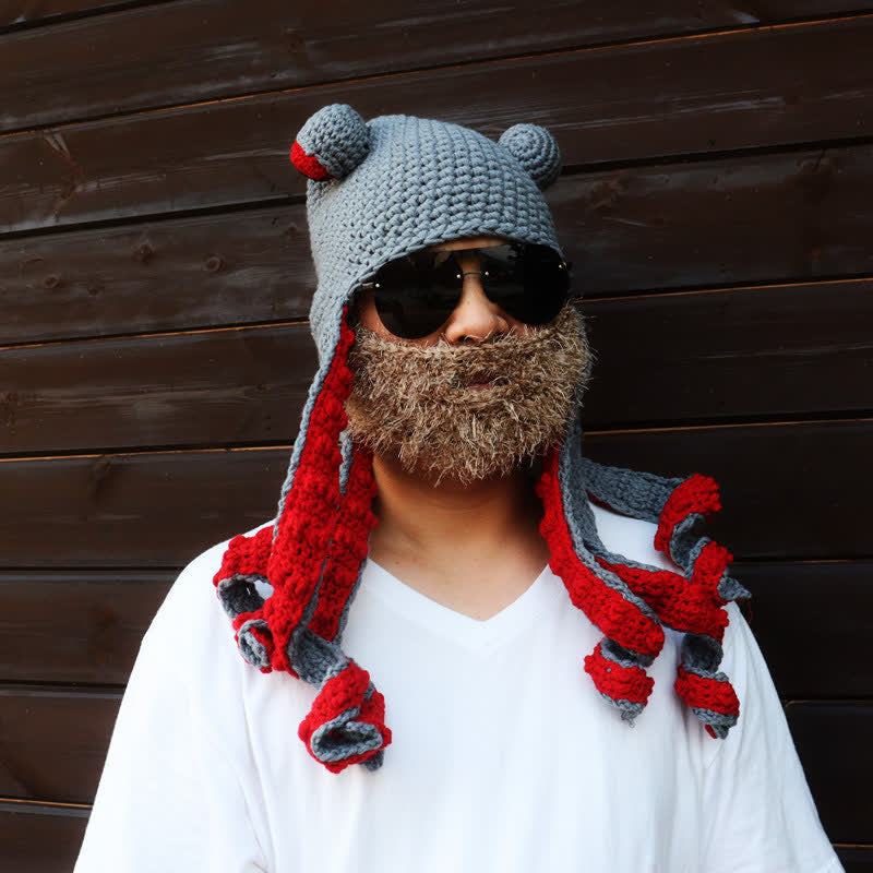 Novelty Octopus Tentacles Big Eyeball Knitted Hat