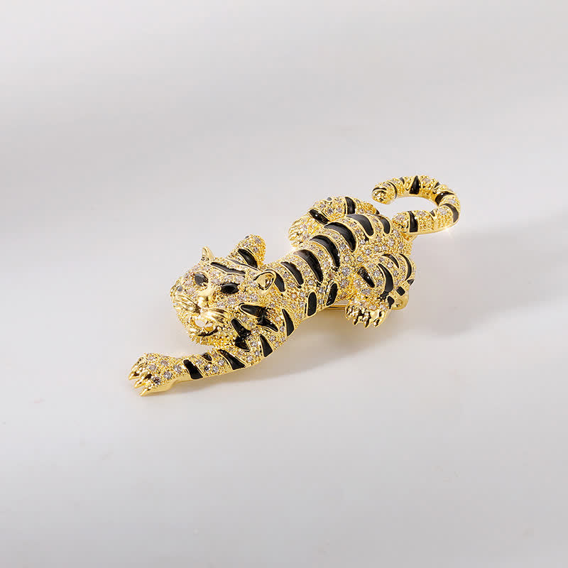 Men's Sultry Climbing Tiger Brooch