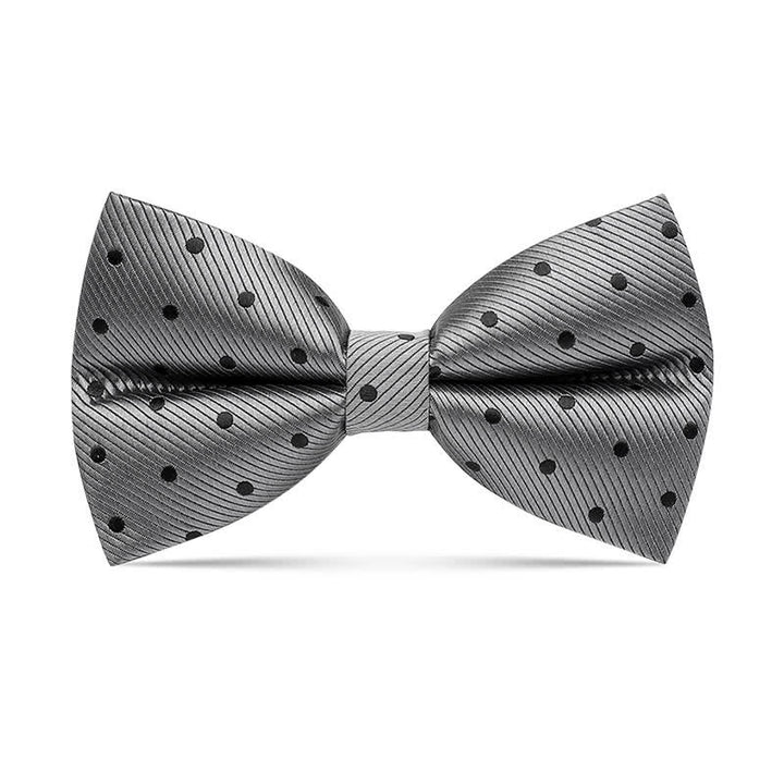 Men's Classic Gray Polka Dots Bow Tie