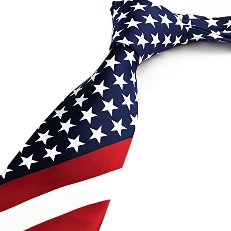 Men's Flag Stars & Stripes Necktie