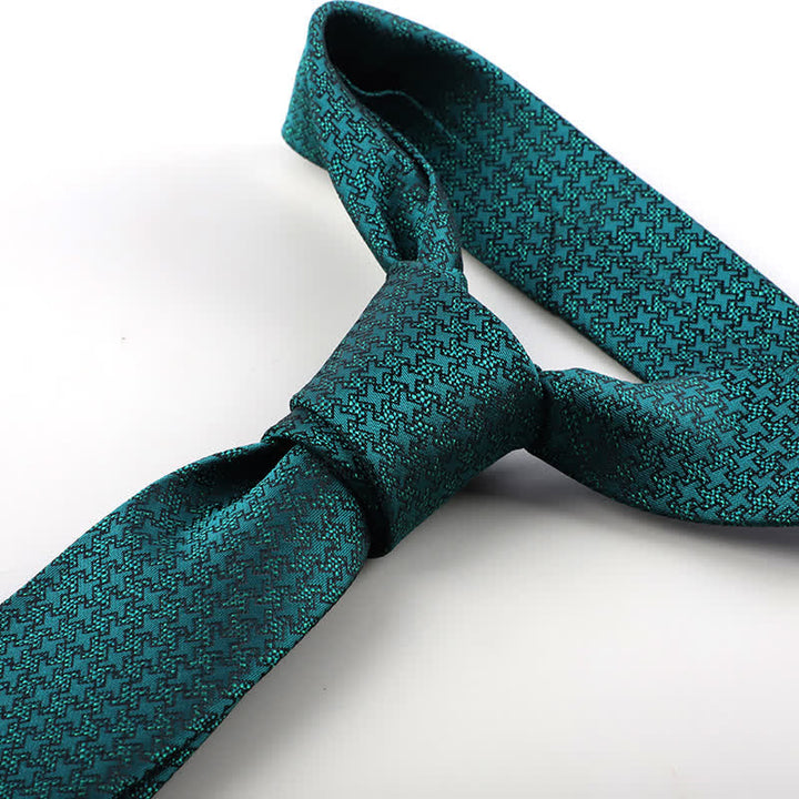 Men's Tiny Geometric Flowers Textured Necktie