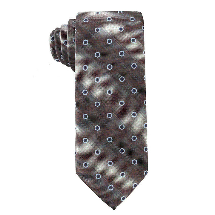 Men's Retro Brown Series Necktie - Circle - image 6