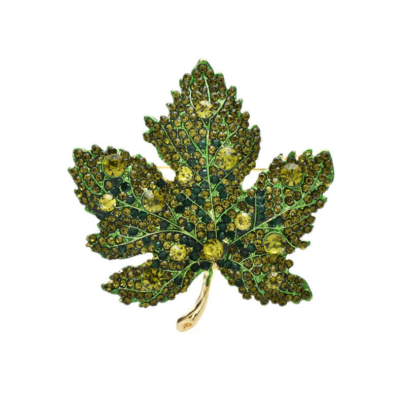 Women's Rhinestone Crystal Maple Leaf Brooch