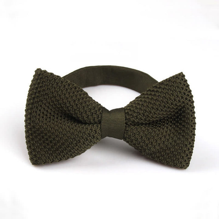 Men's Solid Color Double Layer Knitted Bow Tie