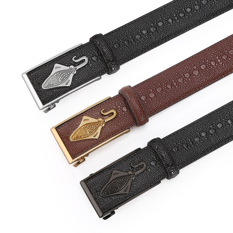 Men's Pearl Crocodile Pattern Leather Ratchet Belt