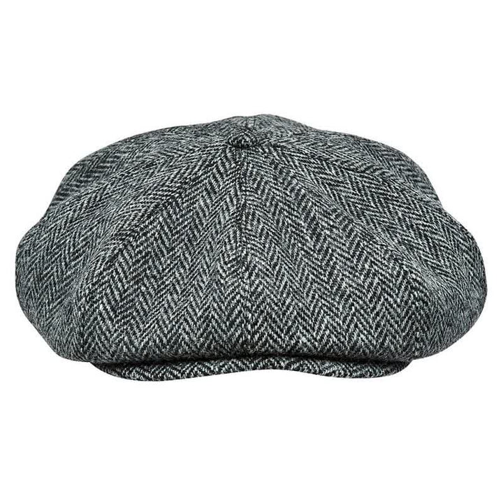 Bakerboy Herringbone Tweed Octagonal Beret Cap