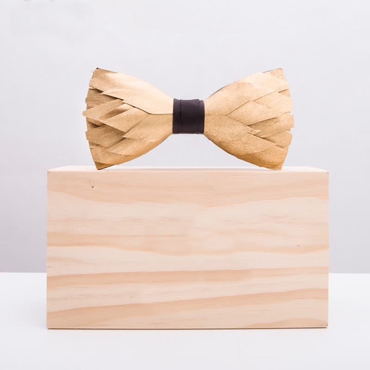 Sunshine Solid Gold Feather Bow Tie