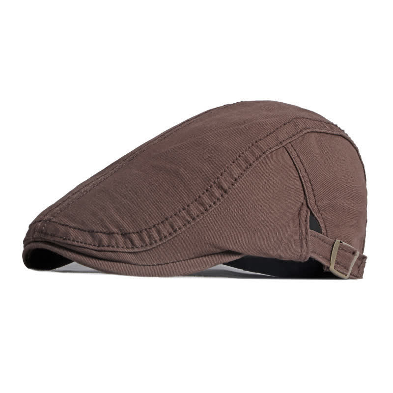 Retro Painter Cotton Beret Flat Cap - Coffee - Adjustable (about 21 5/8"-23 5/8") - image 13