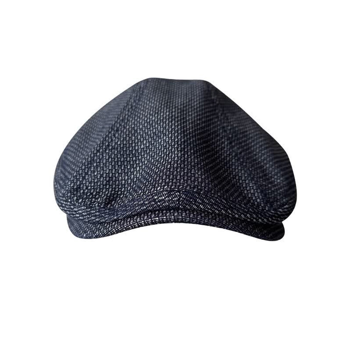 Painter Navy Linen Beret Flat Cap