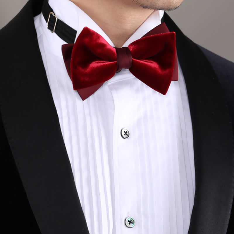 Men's Velvet Double Layers Bow Tie