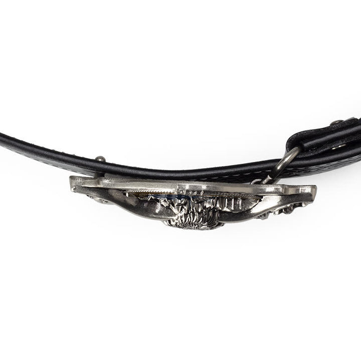 Men's Longhorn Bull Embossed Leather Belt - image 4