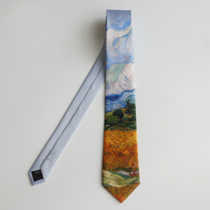 Men's Oil Painting Wheat Field Necktie