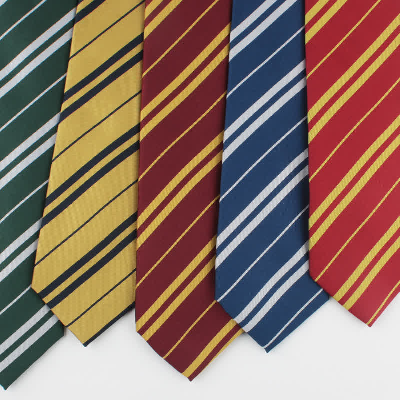 Men's Wizard School Halloween Cosplay Striped Necktie