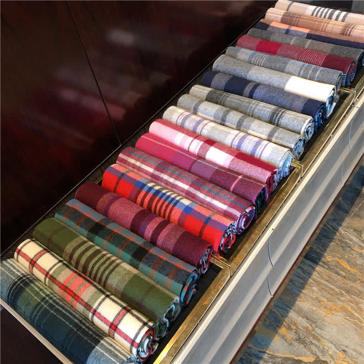 Unisex Lamb Edinburgh Big Warm Plaid Scarf - image 5