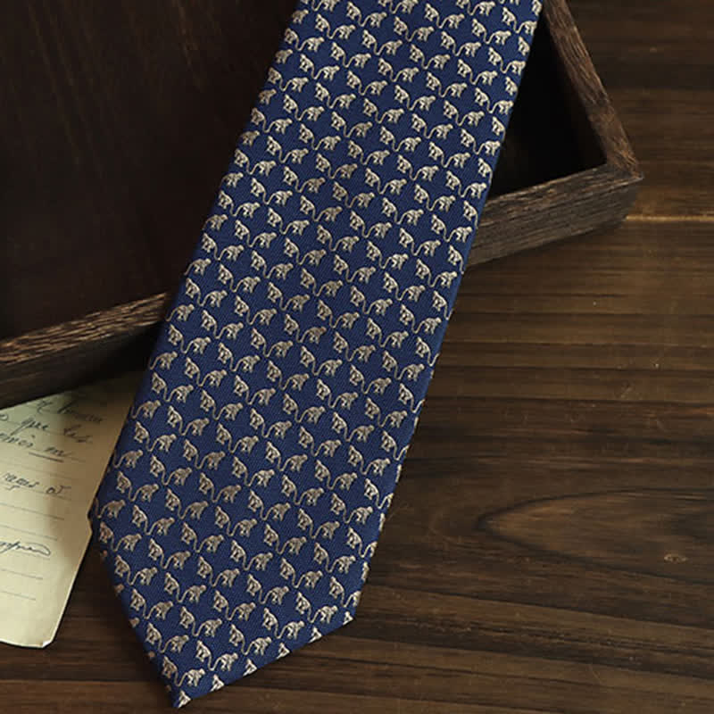 Men's Double Gold Monkeys Navy Necktie