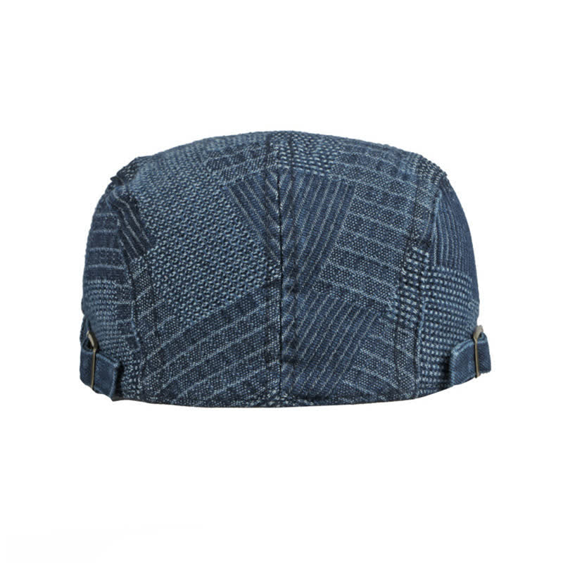 Personality Painter Washed Denim Beret Flat Cap