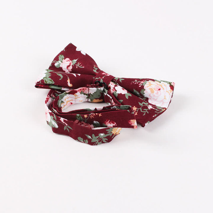 Men's Cotton Forest Floral Printing Bow Tie