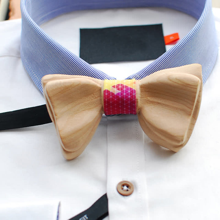 Men's Ice-sharp Layered Wooden Bow Tie