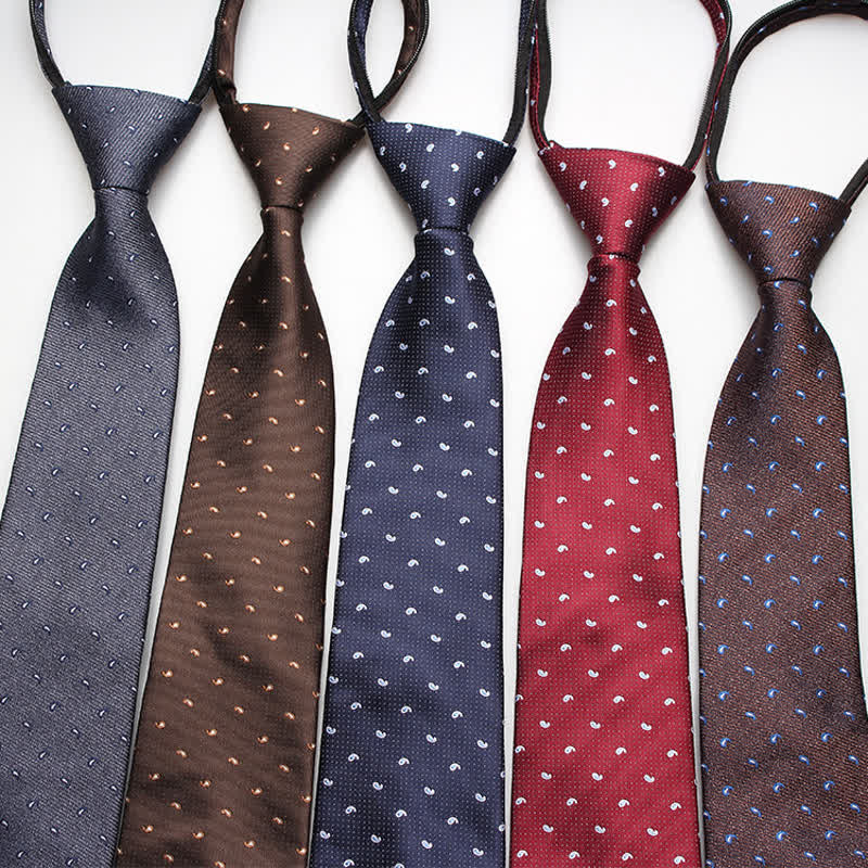 Men's Trendy Micro Paisley Zipper Tie Necktie - image 0