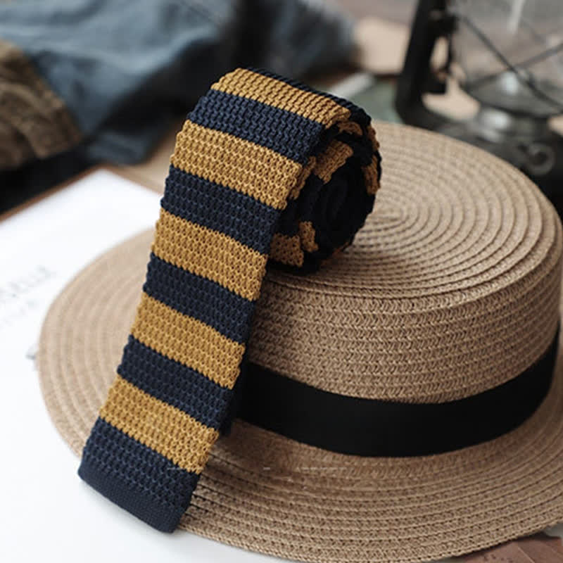 Men's Autumn Horizonal Striped Knitted Necktie