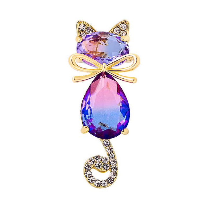 Women's Cute Kitty Rhinestone Brooch