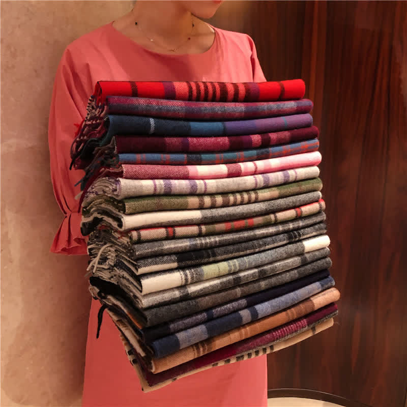 Unisex Lamb Edinburgh Big Warm Plaid Scarf - image 0