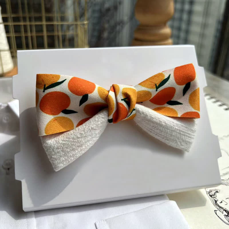 Men's Tropical Orange Fruit Bow Tie