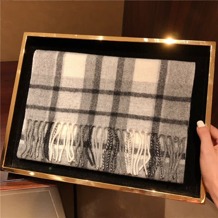 Unisex Lamb Edinburgh Big Warm Plaid Scarf - image 17