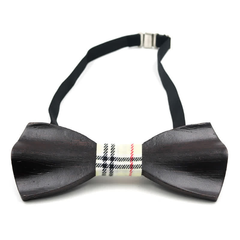 Men's Classy 3D Curved Wooden Bow Tie