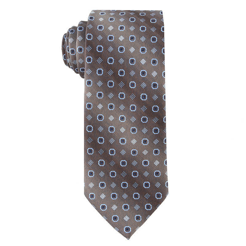 Men's Retro Brown Series Necktie - Geometry - image 2