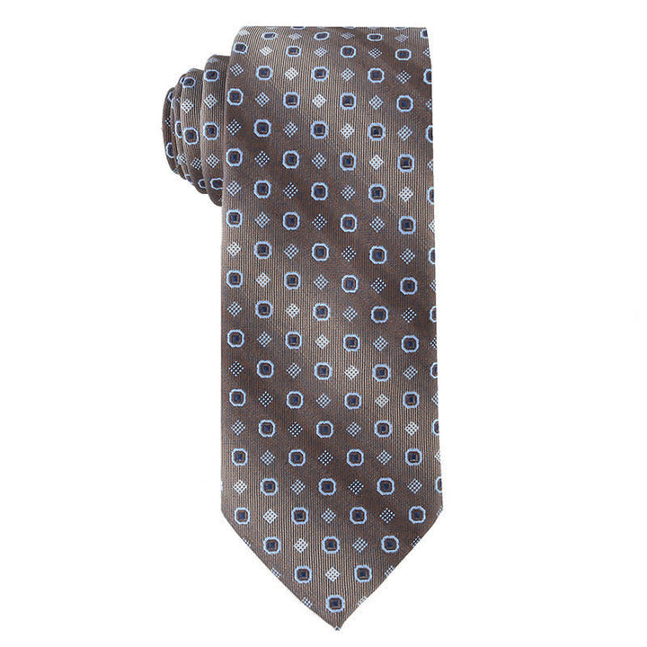 Men's Retro Brown Series Necktie - Geometry - image 2